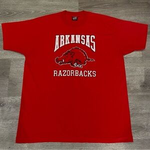 Vintage Arkansas Razorbacks Red Tee Best Fruit of the Loom USA Single Stitch XL